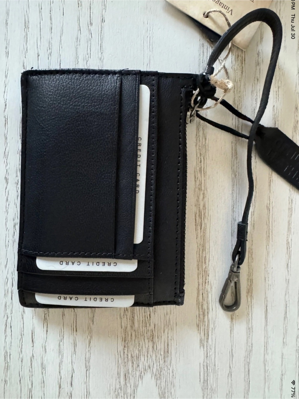 Black Leather Cardholder Wallet